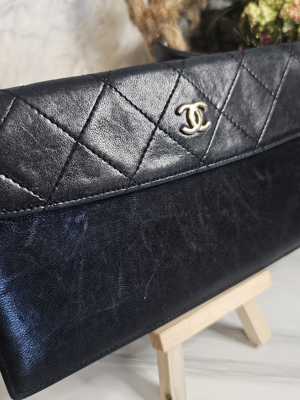 Chanel Quilted Lambskin Leather Clutch/Wallet With COA - Picture 2 of 11